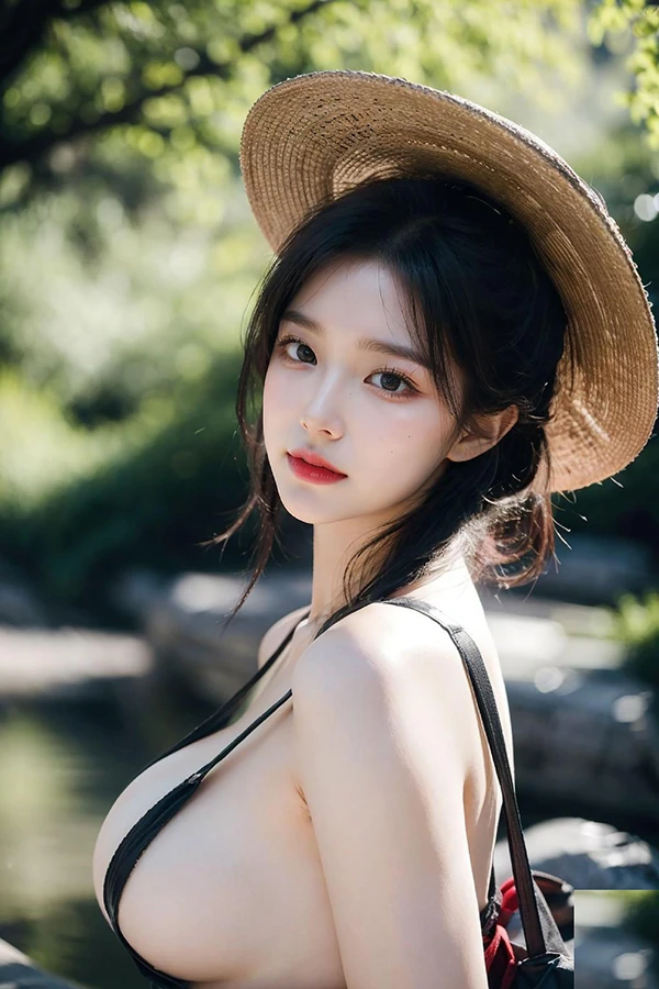 AI魔法秀之行走江湖的斗笠侠女